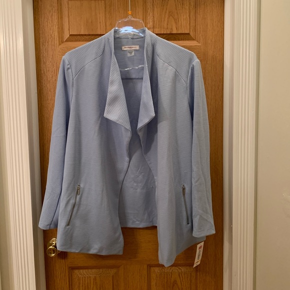 Allison Daley Jackets & Blazers - Allison Daily Plus baby blue dress jacket with pockets